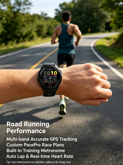 Garmin Forerunner 265 Sports Smartwatch with GPS, 1.3-Inch AMOLED Display, 14-Day Battery, Touchscreen, Training Plans