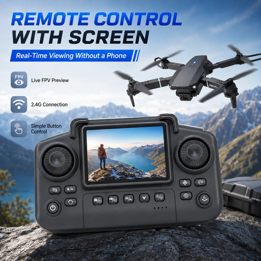 Screen Control Drone Optical Flow Positioning Brushless Motor Dual HD Camera 90° Adjustable 110° Wide Angle 50X Zoom FPV Quadcopter