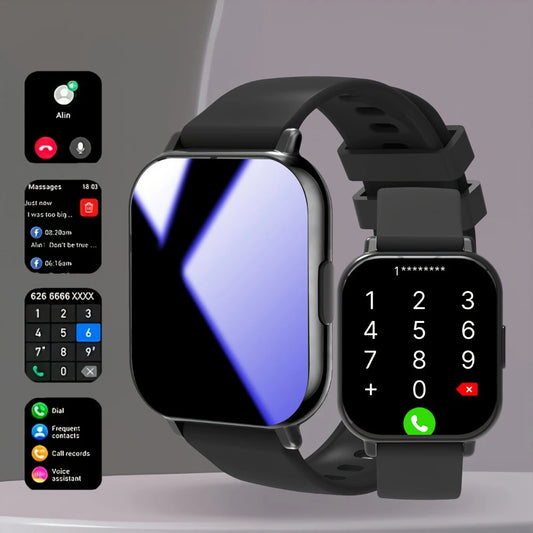 2026 Smart Watch for Men Women Square HD Screen: Wireless Calling with Dial Pad, Frequent Contacts Message Reminder