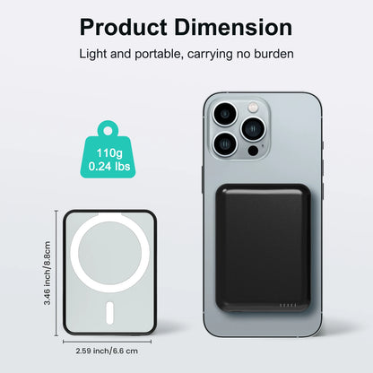 5000mAh Magnetic Power Bank Wireless Portable Charger 20W Fast Charging Output USB-C MagSafe  for iPhone16 15 14 Powerbank