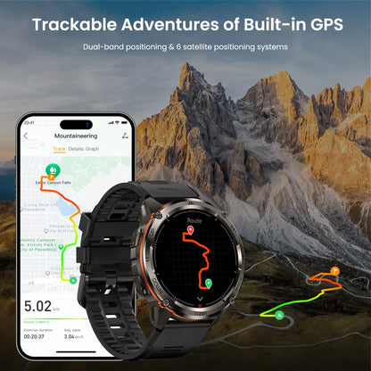 KOSPET TANK T3 Ultra 2 GPS Smart Watch for Men Bluetooth Call 5ATM IP69K Waterproof Men's Watch Stainless Steel Health Monitor