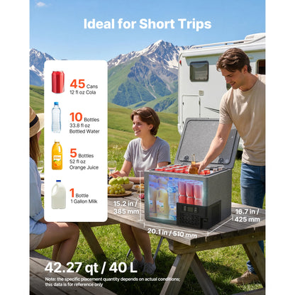 SucceBuy 12 Volt Refrigerator 20L/40L Portable Ultra-Light EPP Freezer APP Control Electric Compressor for Truck Travel Camping