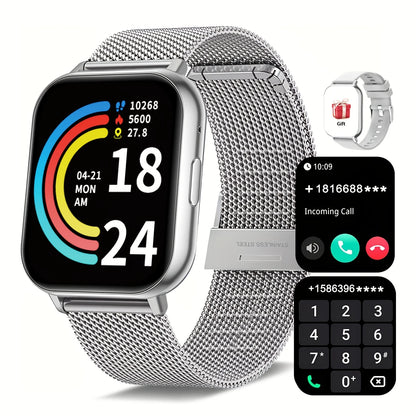 Sports Smart Watch, 1.83inch Full Touch Screen Display with Message, Answer Make Call Smartwatch, Sleep Monitoring, Sports Pedometer, Information Alerts, for iPhone Android Phones, Smartbands Fitness Watch for Women Men Frien