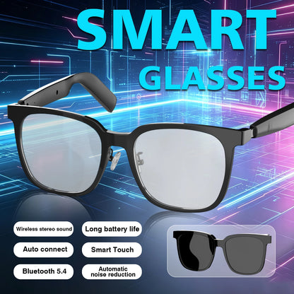 Fashion Tech Smart Glasses,UV Protection & Blue Light Filter, HD Voice Calling,Music Playback ,Suitable for Men and Women,Outdoor/Travel