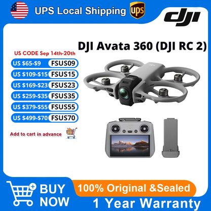 DJI Avata 360 Drones with a Camera & RC2 Remote Controller | Drone 4K Professional Imaging 1-Inch 8K HDR 360° Camera | 20km Transmission | Immersive Cinematic for Adults Content