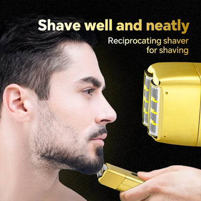 Portable Mini Electric Shaver for Men – Floating 2-Blade Net & LED Power Display, USB Fast Charging Beard Trimmer for Travel & Daily Grooming