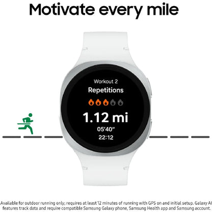 44mm Silver Smartwatch with Fitness Tracking, Sleep Coach, and Heart Rate Monitoring