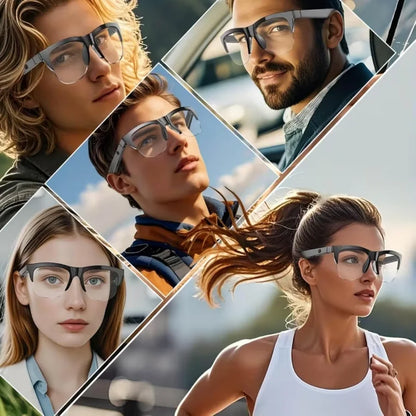 Half Frame Smart Glasses, Built-in Microphone and Speaker, HD Voice Calling,Music Playback and Hands-Free Calling, Suitable for Men and Women
