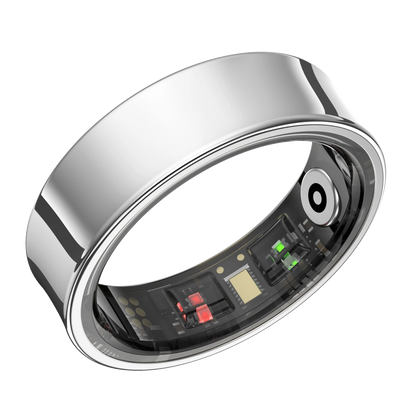 Smart Health Ring Body Temp Heart Rate Blood Oxygen Sleep Monitor 5ATM Waterproof Bluetooth 5.2 with Charging Case QRing APP