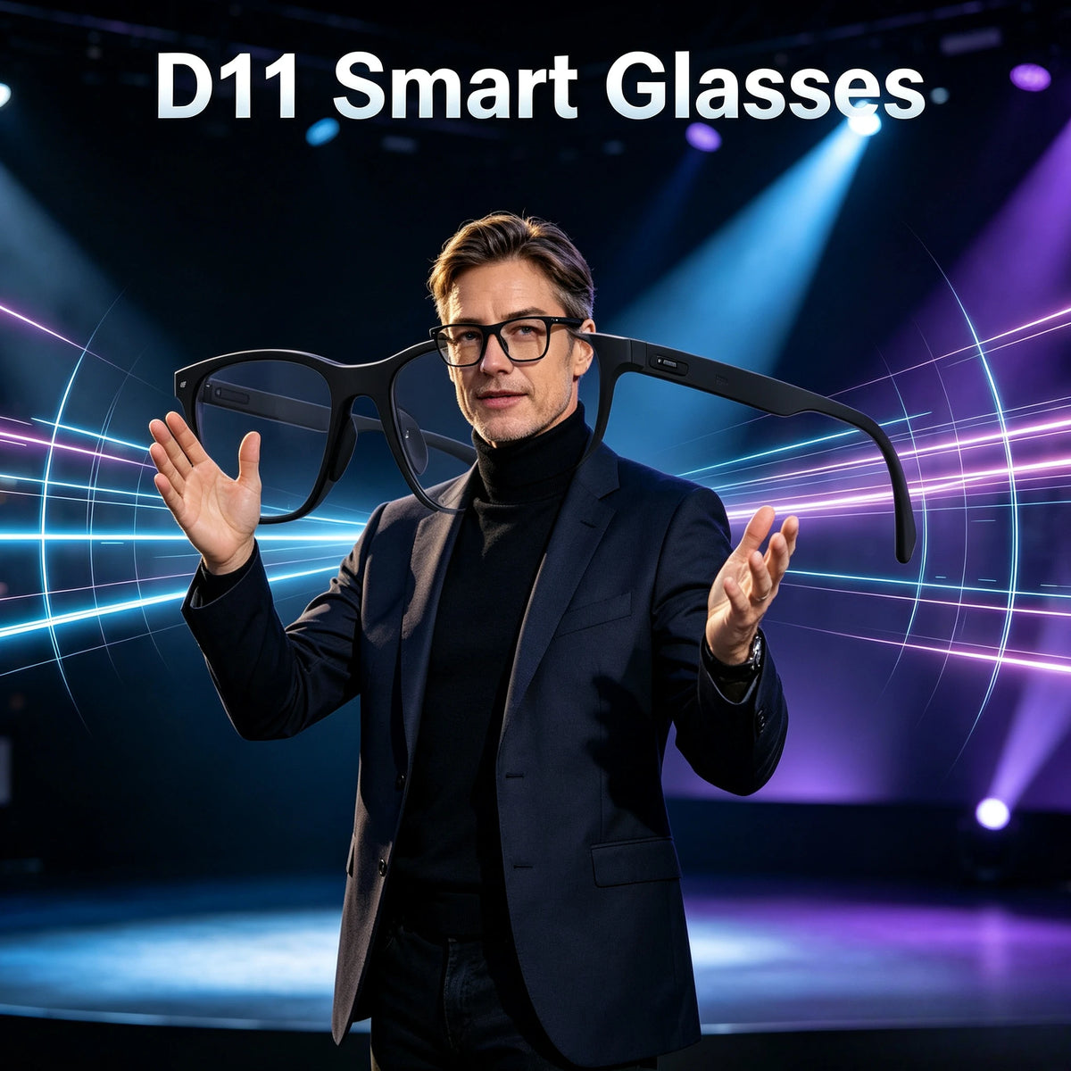 US HOT D11 Smart Glasses Hot Recorder Voice Assistant Music Bluetooth AI Shooting Wearable Devices Video Anti Blue-Light