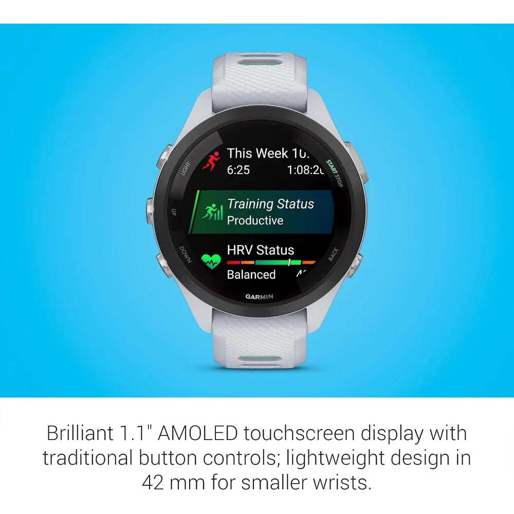 Smartwatch: AMOLED Display, Training Metrics, 42mm GPS, Readiness, 15-Day Battery, 8GB Music, 5 ATM Water Resistant