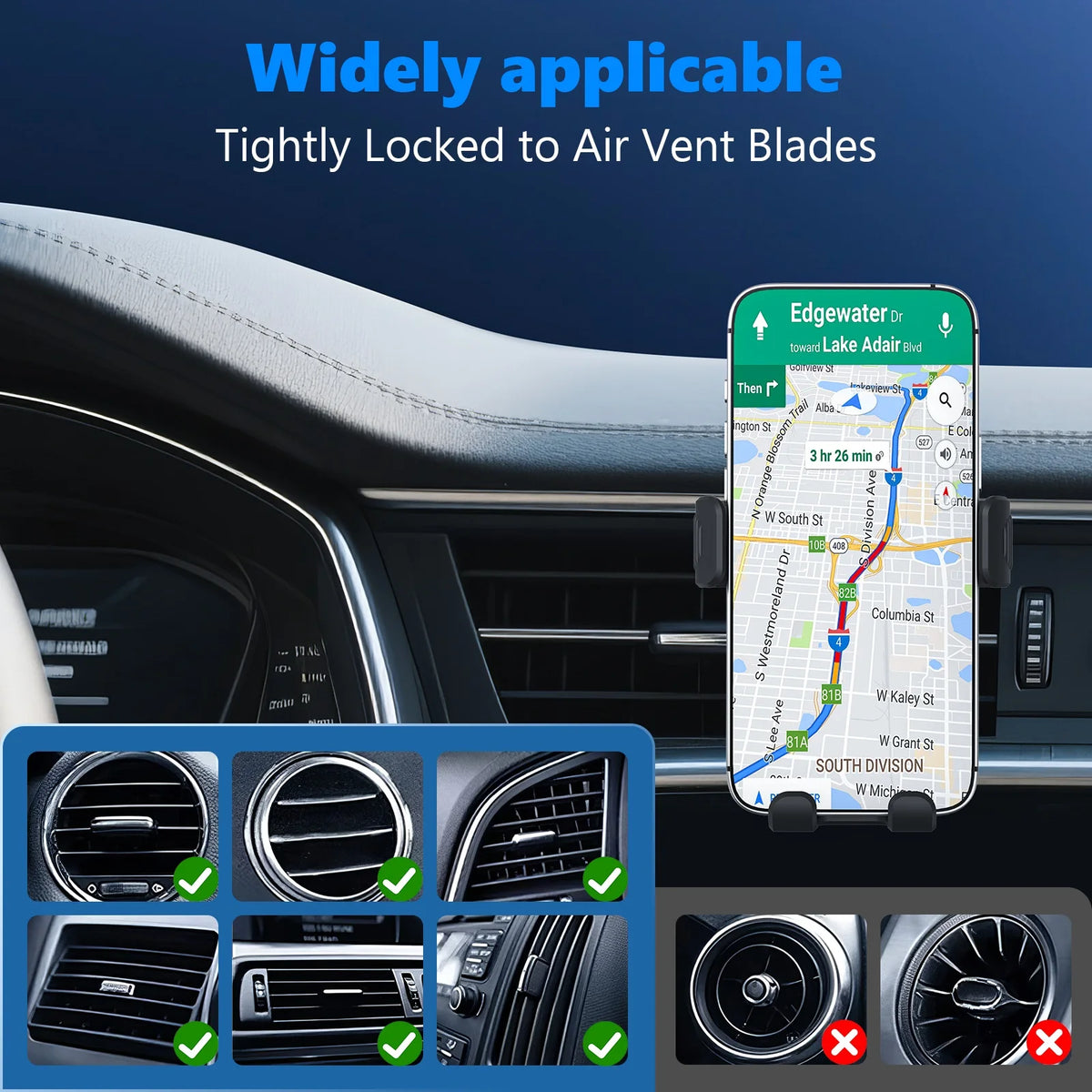 Wireless Car Charger Magnetic Air Vent Fast Charging Phone Holder for iPhone 17 Pro Max 16 15 Samsung Android Phones