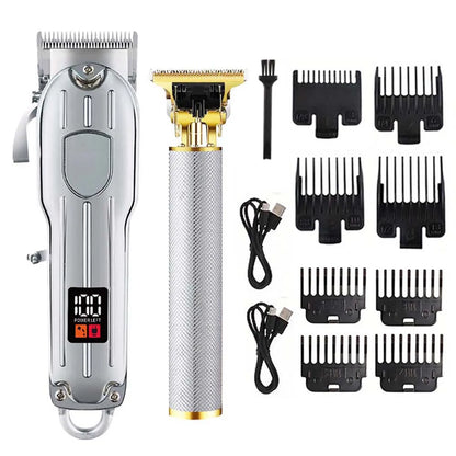 Professional Cordless Hair Clipper Set with Digital Display, T-Blade Trimmer & Hair Clipper &  Guide Combs Hair Grooming for Men’s  Barber Salon-Grade Haircutting at Home Gifts for Men