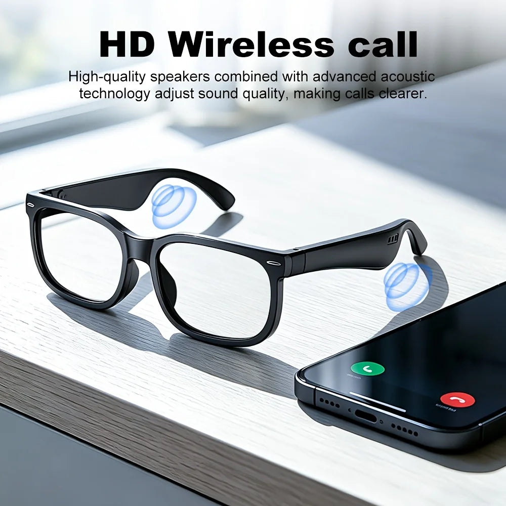 Wireless Audio Glasses, Multifunctional Bluetooth Glasses for Men and Women, Support Hands-free Calling in High-definition Voice, High Fidelity Music Quality