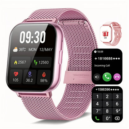 Sports Smart Watch, 1.83inch Full Touch Screen Display with Message, Answer Make Call Smartwatch, Sleep Monitoring, Sports Pedometer, Information Alerts, for iPhone Android Phones, Smartbands Fitness Watch for Women Men Frien