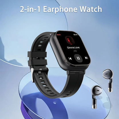 2-In-1 Smart Watch with Earbuds, HD Display, Wireless Calling/Sports Mode/Headphone Control And Connection/Weather Display/Nfc, Fashionable And Useful Smart Watch, Best Holiday Gift, Compatible with Android And Iphone