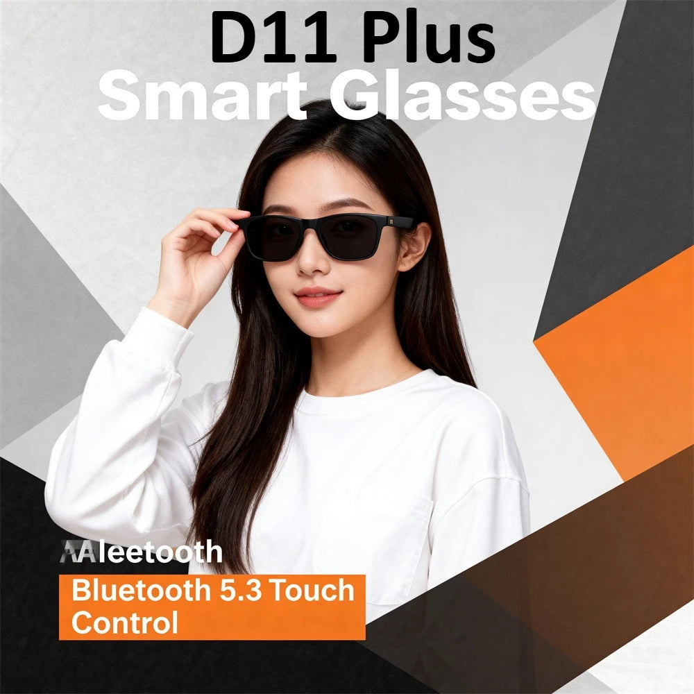 US Smart Glasses NEW D11 Plus Wireless Bluetooth Hands-Free Calling Music Play Headphones With Microphone Stereo Speaker Glasses