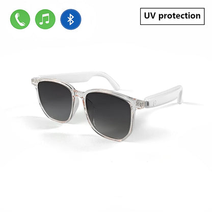 Open Ear Smart Glasses with Bluetooth Speaker, Anti Blue Light Clear Lens, Wireless Audio Glasses for Hands‑Free Call, Music, Daily Wear