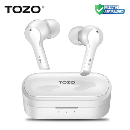 Refurbished TOZO T9 True Wireless Earbuds ENC Calls AI Noise Cancelling with 4 Mics Headphones Deep Bass IPX7