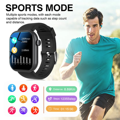 2026 New Smart Watch,HD Touch Screen Smart Watch,Wireless Call, Music Control, Fitness Tracker, Remote Camera, Multi-Sport Modes, Sedentary Reminder,  Suitable for Android & IPhone