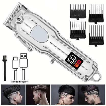 Professional Men's Hair Cutting Kit - 1/2/3pcs Electric Clippers & Trimmers Set with Foil Shaver, Barber Scissors, Combs - Rechargeable Beard Trimmer for Precision Fading & Zero Gap Carving