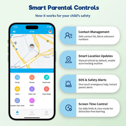 4G Kids Smartwatch GPS Watch Location Video Call Voice Chat Waterproof Kids Watch with SIM Card with 30-Day Free Unlimited Plan Best Gift for Child
