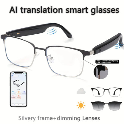 AI‑Powered Smart Glasses for Men Women, Photochromic Lenses Audio Glasses with Hi‑Fi Sound Quality, HD Hands‑Free Calls & Music Playback, Ideal for Outdoor Sports & Everyday Office Use