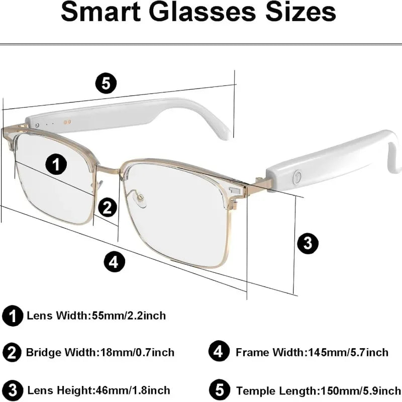 Adaptive Lens Open‑Ear Audio Glasses, Bluetooth Smart Sunglasses with Color‑Changing Lenses, Hands‑Free Calls, Music & Voice Assistant, Unisex Eyewear for Daily Work & Outdoor Scenarios