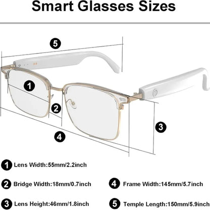 Adaptive Lens Open‑Ear Audio Glasses, Bluetooth Smart Sunglasses with Color‑Changing Lenses, Hands‑Free Calls, Music & Voice Assistant, Unisex Eyewear for Daily Work & Outdoor Scenarios