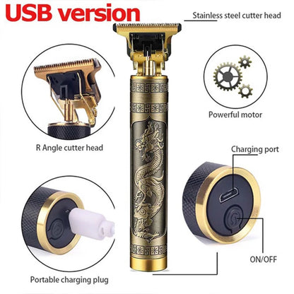 Rechargeable Hair Clipper Barber Professional Electric Hair Trimmer Shaver Trimmer Beard 0mm Men Hair Cutting Machine for Men