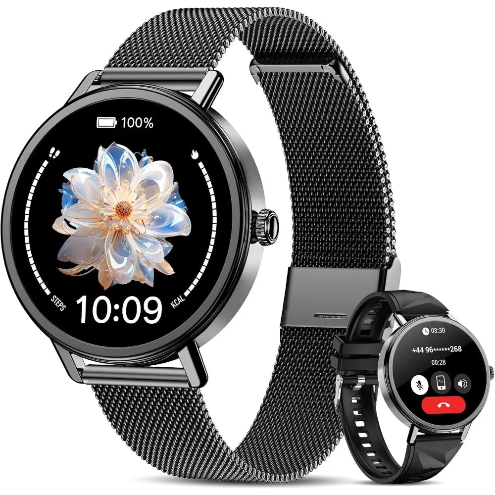 0.96" OLED Fitness Tracker: Bluetooth, 8-Day Battery, Heart Rate, 100+ Modes, Waterproof Watch with 2 Bands