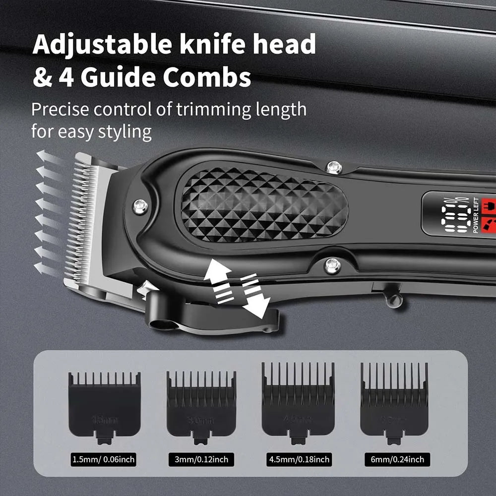 Professional Barber Electric Hair clipper LED display screen UBS charging Trimmer Powerful electric hair clipper trimmer tool