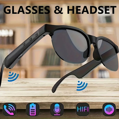 Smart Glasses with Wireless HIFI Headphones, Dual Speaker, Touch Control, Rechargeable Lithium Battery, USB Type-C Charging, Ideal for Music and Calls, Wireless Headphones|Modern Eyewear|Wireless Connectivity, Wireless Headph