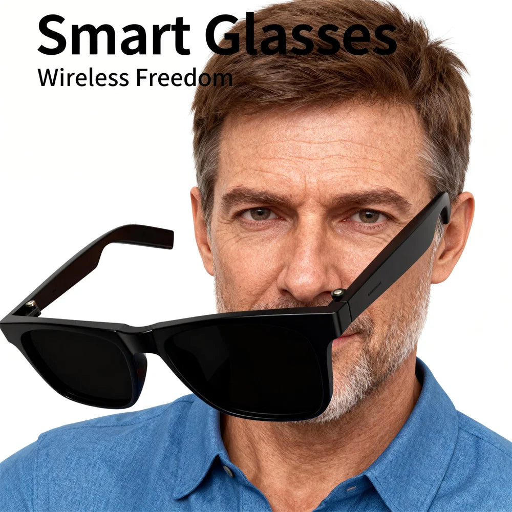 HOT AI Shooting Smart Glasses Video Recorder Voice Assistant Music Bluetooth Connectivity Anti Blue-Light Sunglasses