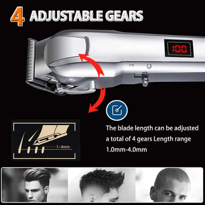 Cordless Electric Hair Clippers for Men,Professional Barber Clippers and Trimmers Set for Hair Cutting Kit with LED Display