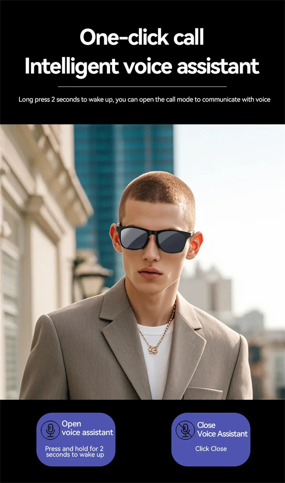 US HOT D11 Smart Glasses Hot Recorder Voice Assistant Music Bluetooth AI Shooting Wearable Devices Video Anti Blue-Light