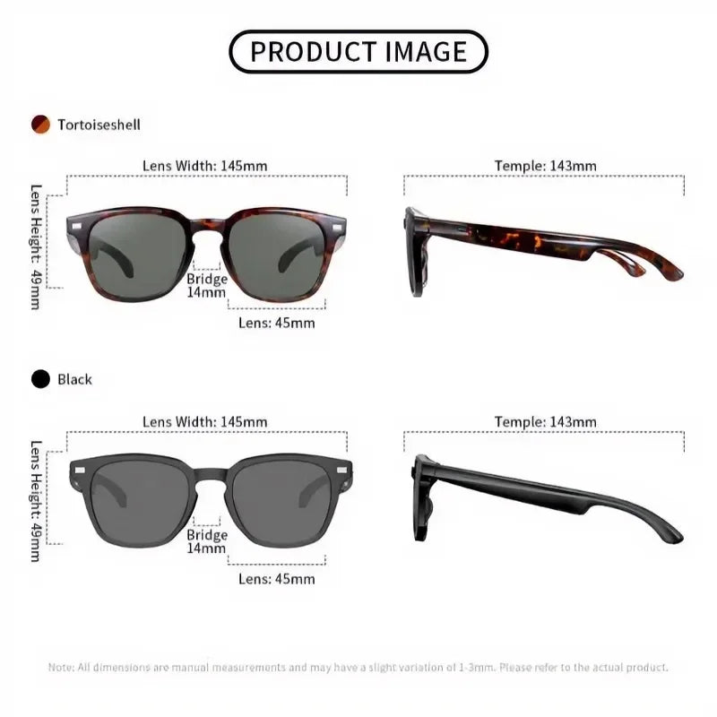 Smart Wireless Glasses: Touch-Controlled Sunglasses That Support Translation, Music Playback, and Phone Calls. They Feature an Ultra-Long Battery Life and Are Made of lightweight Materials for Easy Portability, Making Them Id