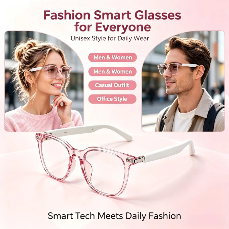 Smart translation glasses that change color, supporting real-time conversation in 160 languages; Bluetooth audio glasses suitable for driving and cycling, designed for both men and women