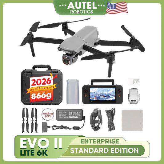 2026 Autel Robotics EVO Lite 6K Drone Enterprise Basic Combo with 1-inch CMOS Sensor, 20MP Camera, 6K Video, 40Mins Flight Time, 12KM FPV Transmission, SDK Supported, Industrial UAV