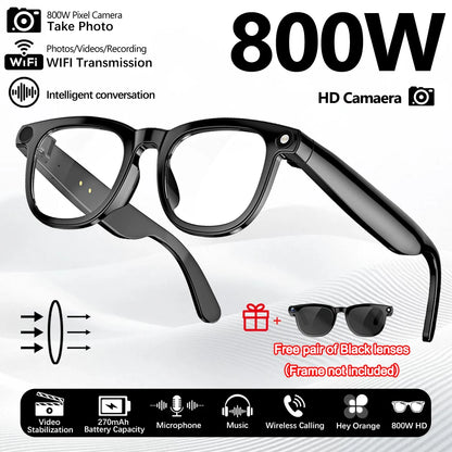 2026 New Al Smart Glasses 800W HD Camera Photo Video Recording Translation Al Image Recognition Al Conversation Smart Glasses