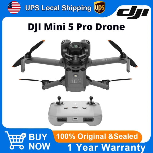 DJI Mini 5 Pro Drones with a Camera & DJI RC-N3 Remote Controller 249g 1-Inch CMOS Drone 4K Professional HDR 360° ActiveTrack 225° Gimbal All-Round Obstacle Avoidance
