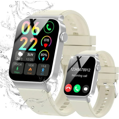 HD Screen, Bluetooth Smartwatch: HR Monitor, Sleep Tracker, 110+ Sport Modes, Water-Resistant Fit Watch for Android/iOS