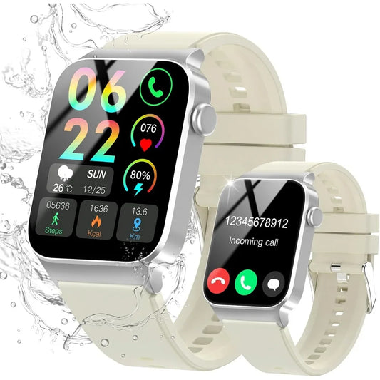 HD Screen, Bluetooth Smartwatch: HR Monitor, Sleep Tracker, 110+ Sport Modes, Water-Resistant Fit Watch for Android/iOS