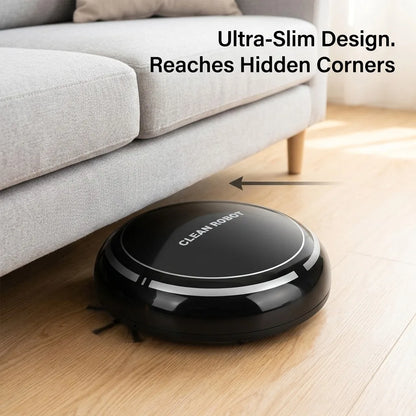 Robot Vacuum Cleaner, Smart Fully Automatic Sweeping and Vacuuming Robot with USB Charging, Compact Mini Robotic Sweeper for Hard Floor, Pet Hair, Home and Office, 19 x 8.5 x 19cm