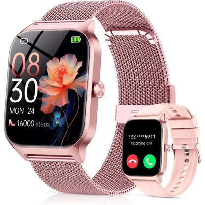 Women's Bluetooth Smartwatch with AI Voice, HD Fitness Tracker, Multi-Sports Modes, Waterproof Design