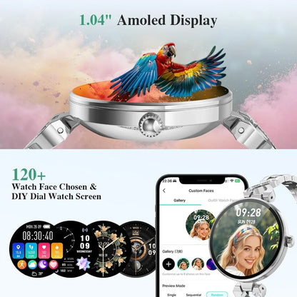 Smartwatch for Women: Call/Answer, 1.04" AMOLED, 24H Sleep Tracker, Fitness & Health Monitor, Water Resistant, iOS/Android