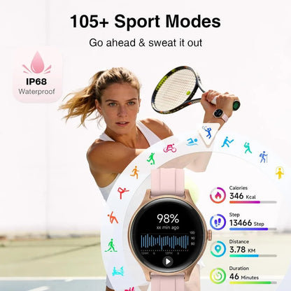 Smart Watch for Women - 1.57" HD Fitness Tracker with Bluetooth, Waterproof, Heart Rate Monitor, AI Voice, 105+ Sports Modes