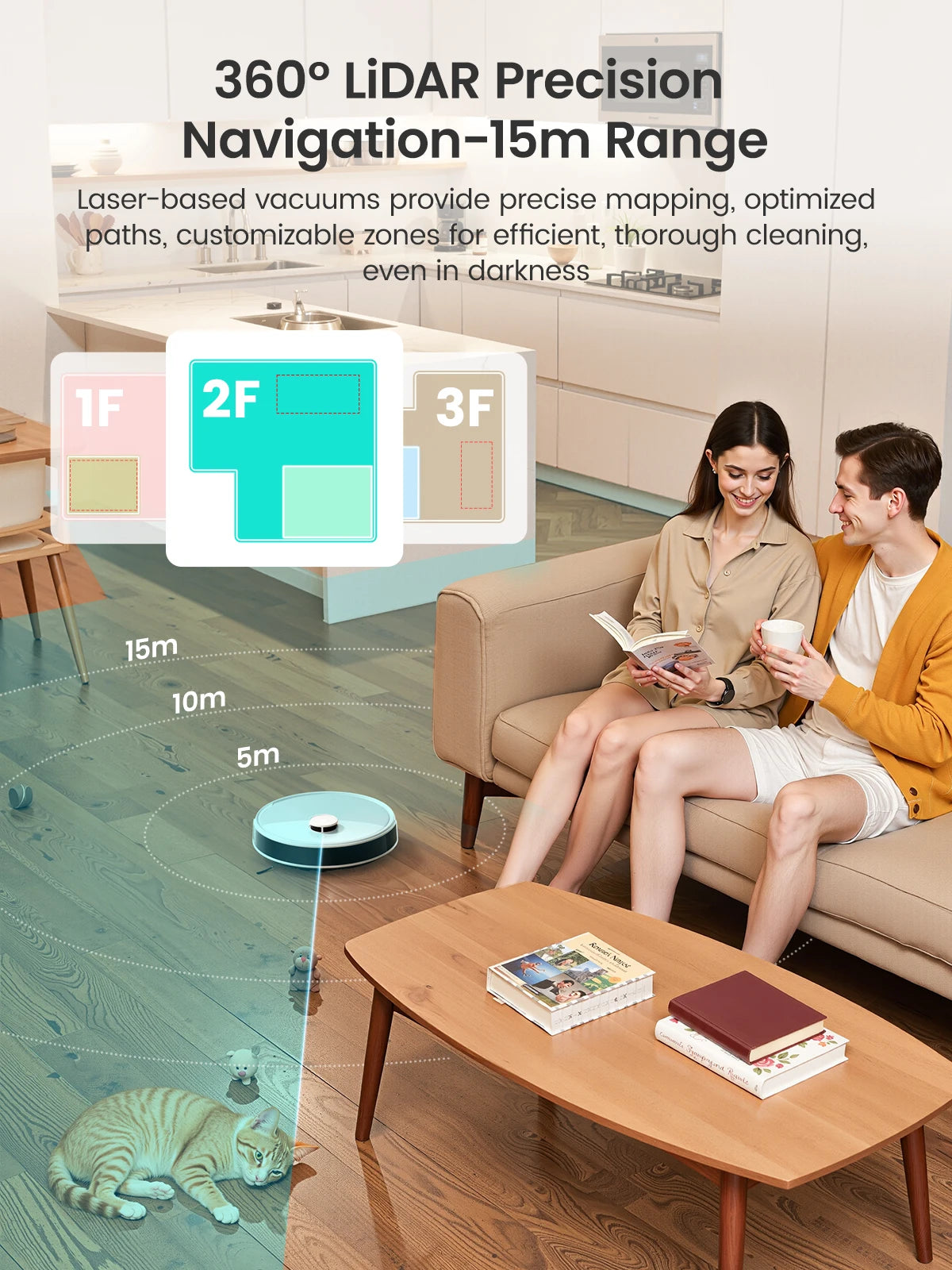 Lefant M3L Robot Vacuum Cleaner and Mop, 10000Pa Suction, 90-Day Self-Emptying, Auto Mop Washing, Obstacle Avoidance, All-in-One for Pet Hair Carpet, 5G WiFi Alexa/APP/iWatch Control, 220 Min Battery, Double Rotary Cloth