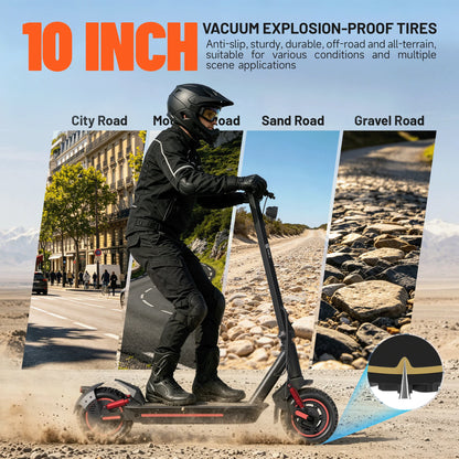 OBX Foldable Smart Electric Scooter for Commuting 48V 1200W Motor Escooter 30 Miles+ Long Range Smart Adult 10'' Electric Scooter for APP