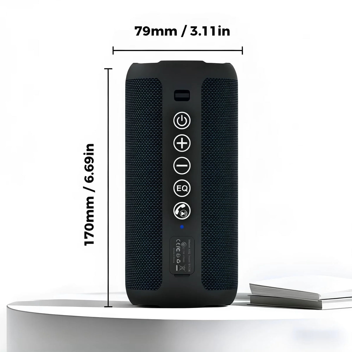 Portable Bluetooth Speaker ,24W Loud Bass for Pool Parties & Outdoor Adventures, IPX7 Waterproof, Beat-Synced LED Lights, Wireless Stereo Pairing